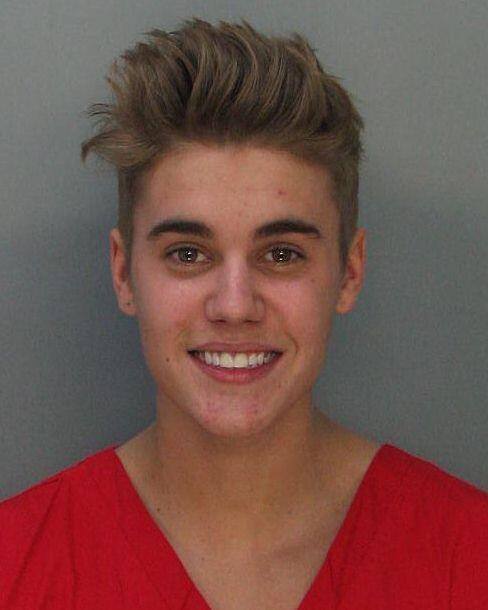 Justin Bieber's mug shot from his January 23 arrest in Miami Beach