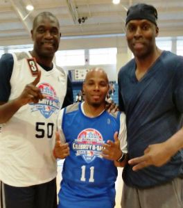 Game MC "REEC" with NBA Legends Dikembe Mutumbo & Kevin WIllis.