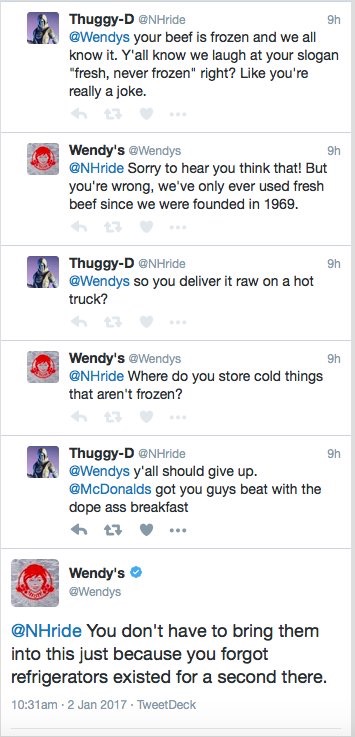 wendys roasting haters