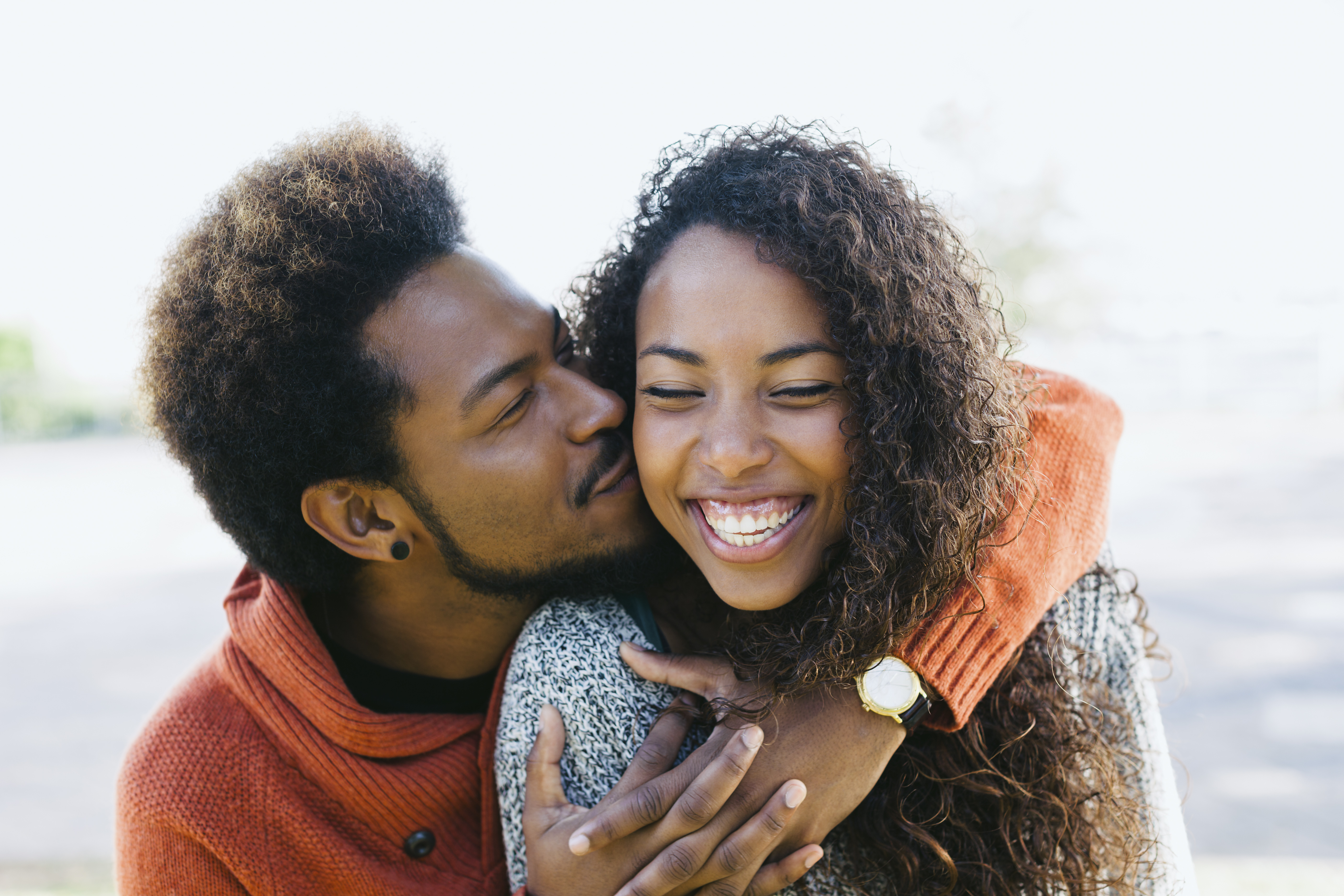 Portrait of happy young couple