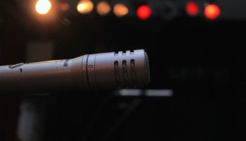 Close-Up Of Microphone At Recording Studio