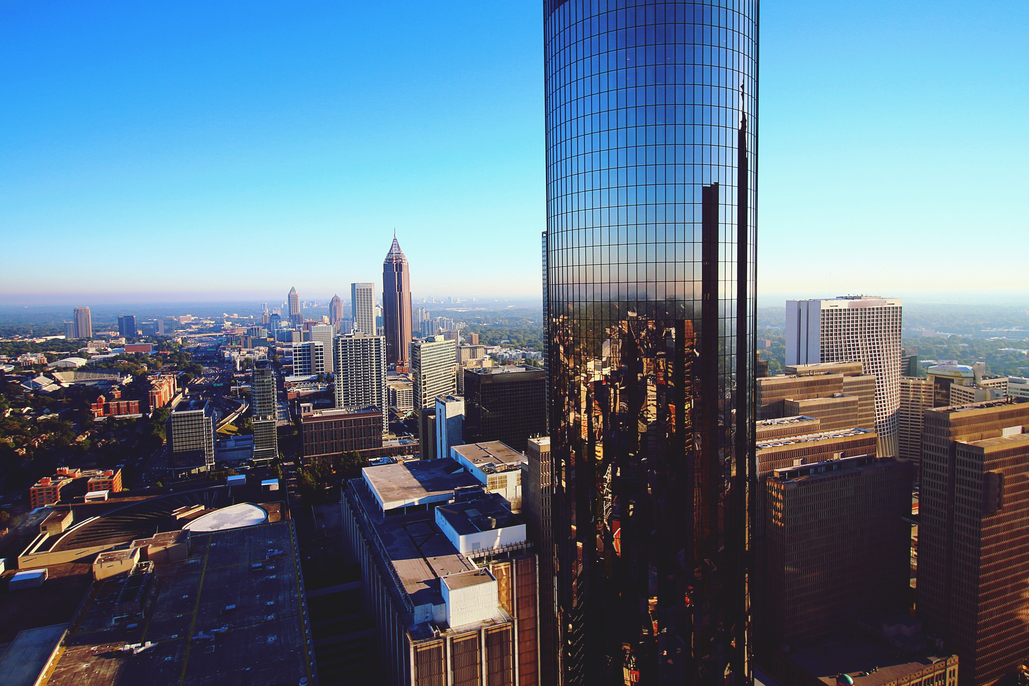 View Of Cityscape Against Blue Sky