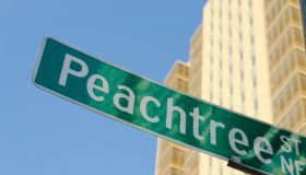USA, Georgia, Atlanta, Low angle view of Peachtree Center
