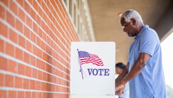 Senior Black Man Voting