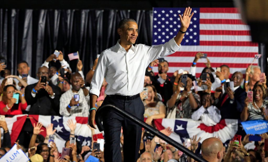 Former President Barack Obama campaigns in Florida