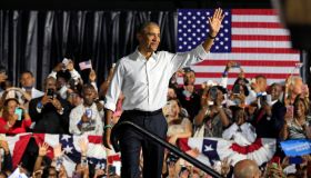 Former President Barack Obama campaigns in Florida