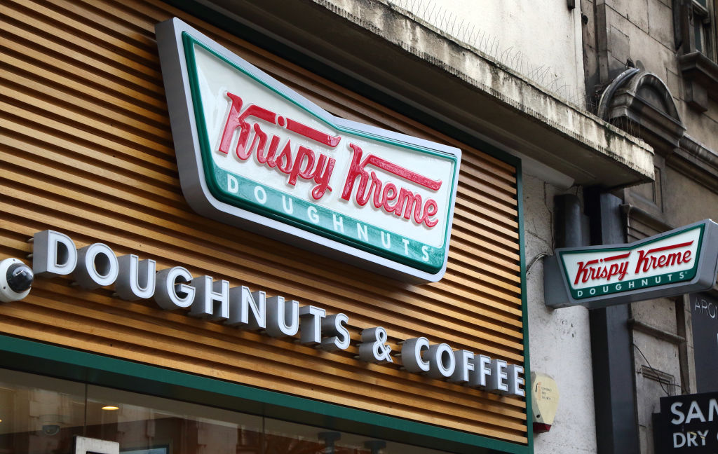 Krispy Kreme store and brand logo seen in London, UK...