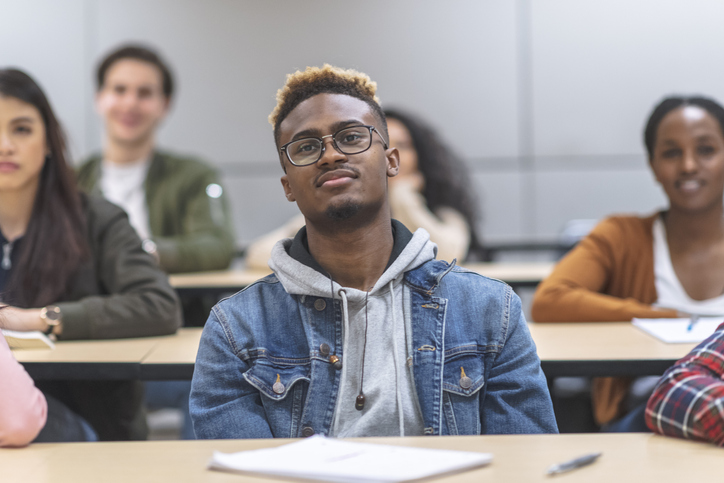 Students in a lecture listening