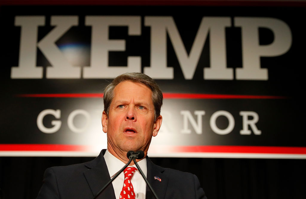 Republican Candidate For Governor Brian Kemp Attends Election Night Event In Athens, Georgia