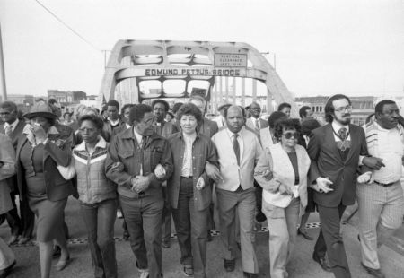 Civil Rights Marchers Cross Edmund Petus Bridge