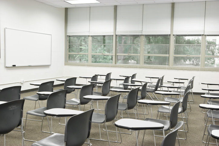Classroom with dry-erase board