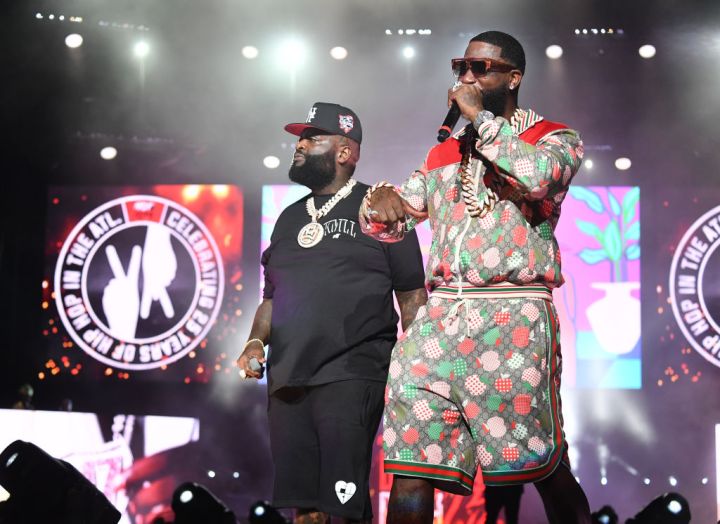 Rick Ross and Gucci Mane perform onstage during Hot 107.9 Birthday Bash 25