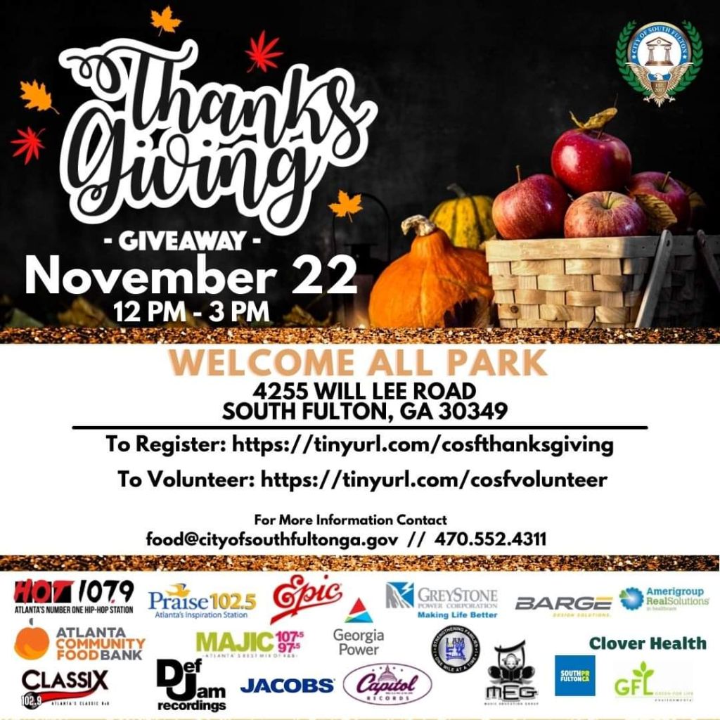 City of South Fulton Thanksgiving Food Giveaway