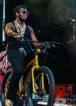Trinidad James brings his bike on the Birthday Bash ATL stage