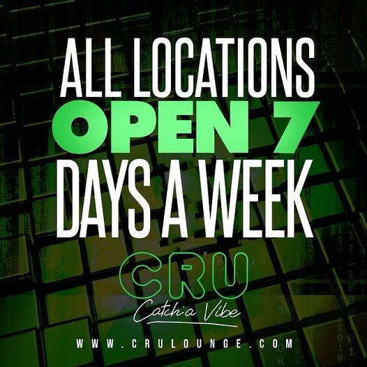 Cru Hookah | Open 7 Days A Week!