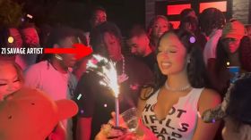 Slaughter Gang Ish? 21 Savage Artist, Baby Drill Spotted at Latto's Sis B-Day Party