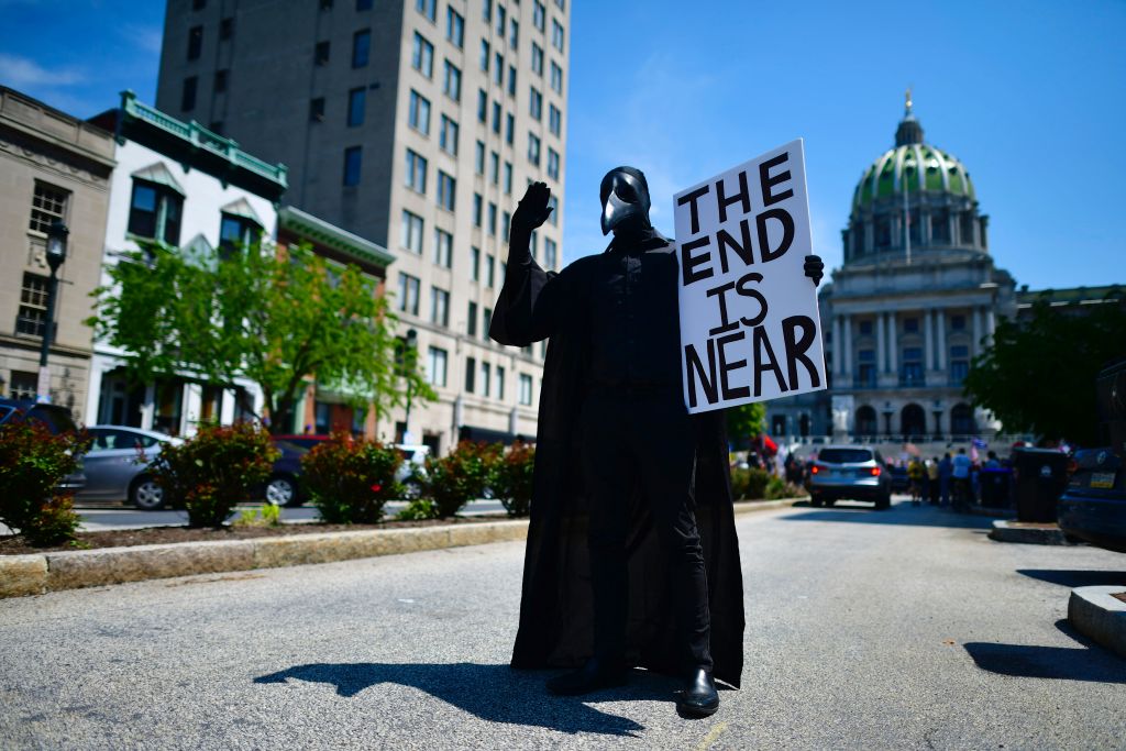 Rally Held At Pennsylvania State Capitol To Urge Governor To Open Up Lockdown Orders