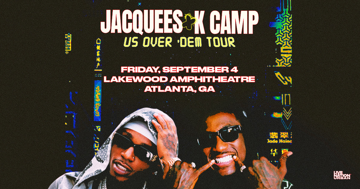 Jacquees and K Camp performing on stage at the Lakewood Amphitheatre in Atlanta, GA on September 4.